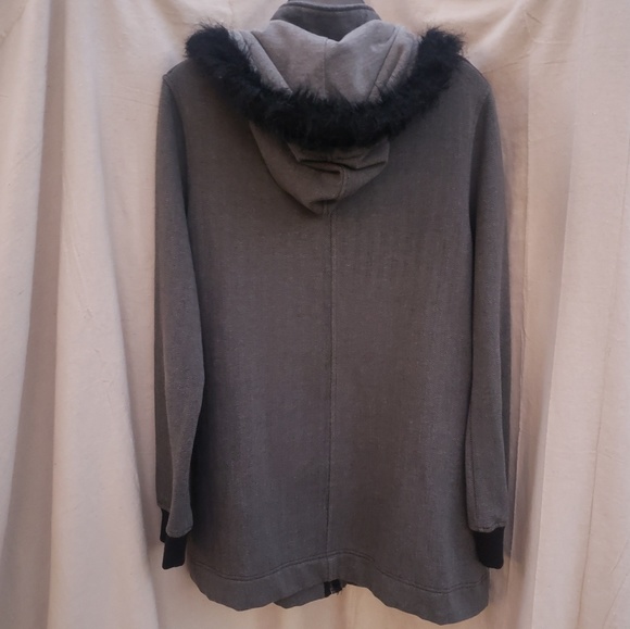 Ezekiel Chevron Tweed Black ANTHROPOLOGIE Coat XL - Picture 5 of 6